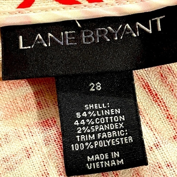 Lane Bryant Women's Plus Size A-Line Pleated Flared Skirt Linen Cotton, Sz 28 - Picture 2 of 9